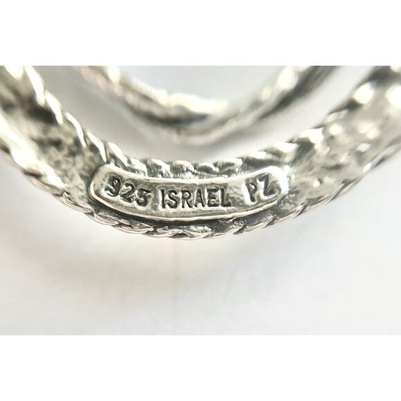 Oz Paz .925 Silver Aquamarine Pear Teardrop Shaped Pendant Necklace 31” Israel - Picture 7 of 9